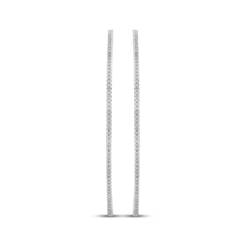 Main Image 2 of Diamond Inside-Out Hoop Earrings 1 ct tw Sterling Silver