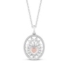 Thumbnail Image 1 of Hallmark Diamonds Heart Tree Necklace 1/10 ct tw Sterling Silver & 10K Rose Gold