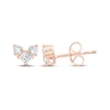 Thumbnail Image 1 of KAY Lab-Grown Diamonds Princess & Round-Cut Three-Stone Stud Earrings 1/4 ct tw 14K Rose Gold