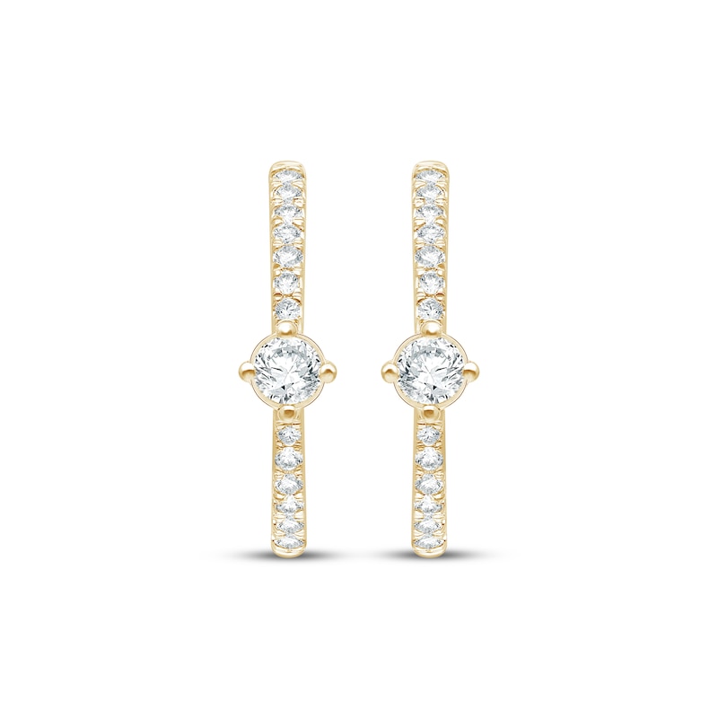 Main Image 2 of KAY Lab-Grown Diamonds Hoop Earrings 1/2 ct tw 14K Yellow Gold