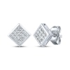 Thumbnail Image 1 of Men's KAY Lab-Grown Square-Cut Multi-Diamond Stud Earrings 1-1/4 ct tw Sterling Silver