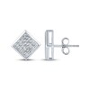 Thumbnail Image 3 of Men's KAY Lab-Grown Square-Cut Multi-Diamond Stud Earrings 1-1/4 ct tw Sterling Silver