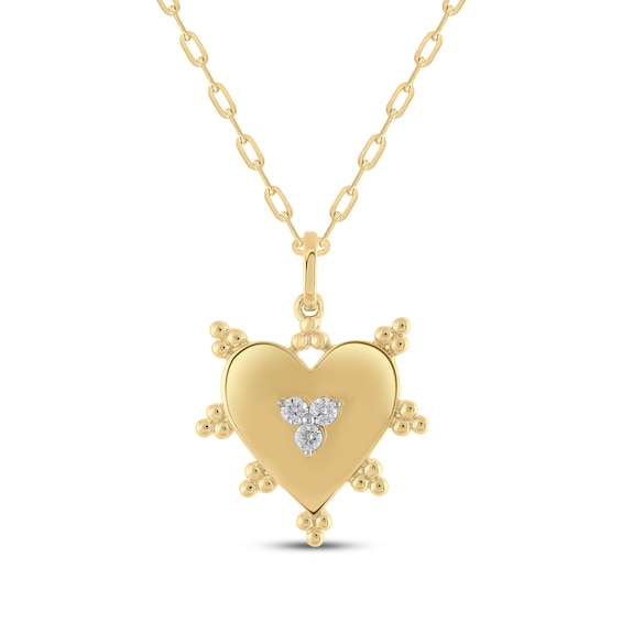 STUDIO BY KAY Diamond Heart Pendant 1/10 ct tw 10K Yellow Gold 18"