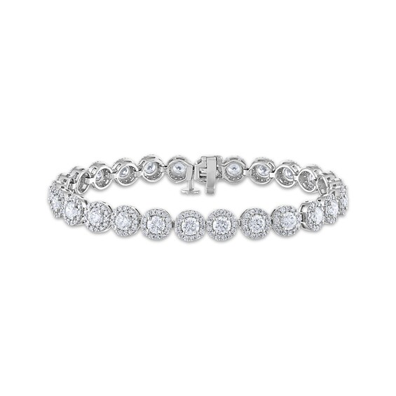 Diamond Halo Bracelet 10 ct tw 14K White Gold 7"