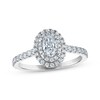Thumbnail Image 1 of Adore Oval-Cut Diamond Double Halo Engagement Ring 7/8 ct tw 14K White Gold