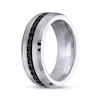 Thumbnail Image 2 of Men's Adore Black Sapphire Wedding Band Tungsten Carbide 8mm