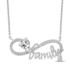 Thumbnail Image 1 of Heart-Shaped White Lab-Created Sapphire Infinity "Family" Necklace Sterling Silver 18"