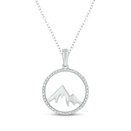 Diamond Mountain Necklace 1/20 ct tw Sterling Silver 18"