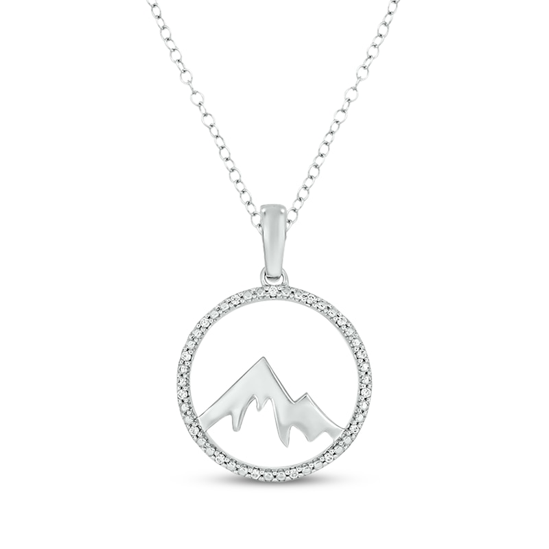 Main Image 1 of Diamond Mountain Necklace 1/20 ct tw Sterling Silver 18"