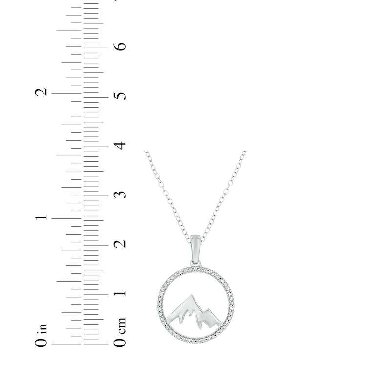 Main Image 3 of Diamond Mountain Necklace 1/20 ct tw Sterling Silver 18"