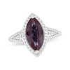 Thumbnail Image 1 of Marquise-Cut Lab-Created Alexandrite & White Lab-Created Sapphire Ring Sterling Silver