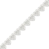 Thumbnail Image 2 of Multi-Diamond Heart-Shaped Link Bracelet 1/4 ct tw Sterling Silver 7"