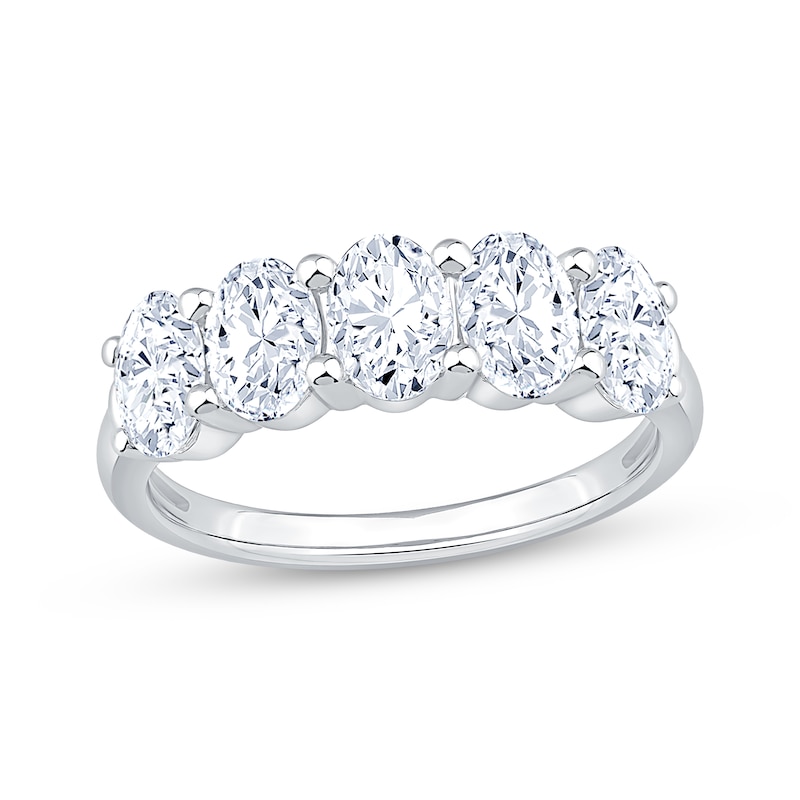 Main Image 1 of Adore Lab-Grown Diamonds Oval-Cut Five-Stone Anniversary Ring 2 ct tw 14K White Gold