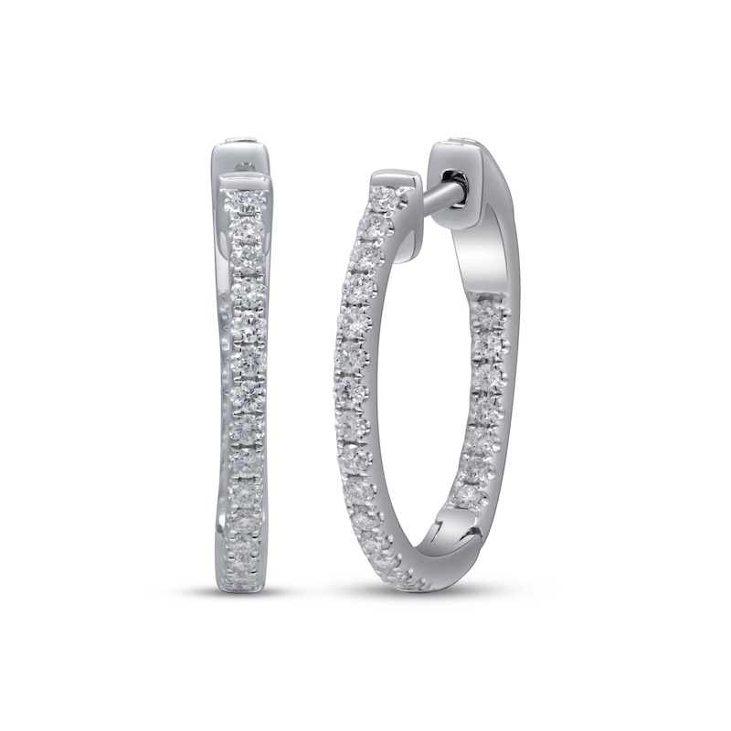 Main Image 1 of Adore Heirloom Certified Diamond Inside-Out Hoop Earrings 1/2 ct tw Platinum