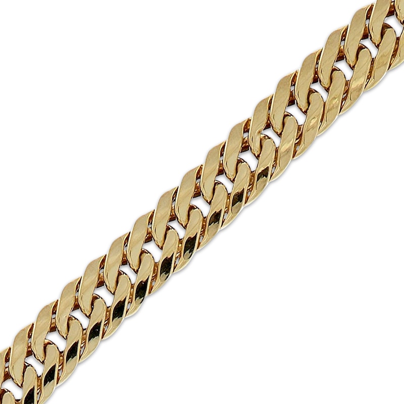 Main Image 2 of 7.6mm Curb Chain Bracelet Hollow 10K Yellow Gold 8.5"