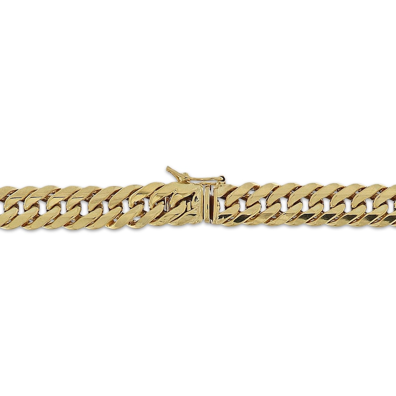 Main Image 3 of 7.6mm Curb Chain Bracelet Hollow 10K Yellow Gold 8.5"