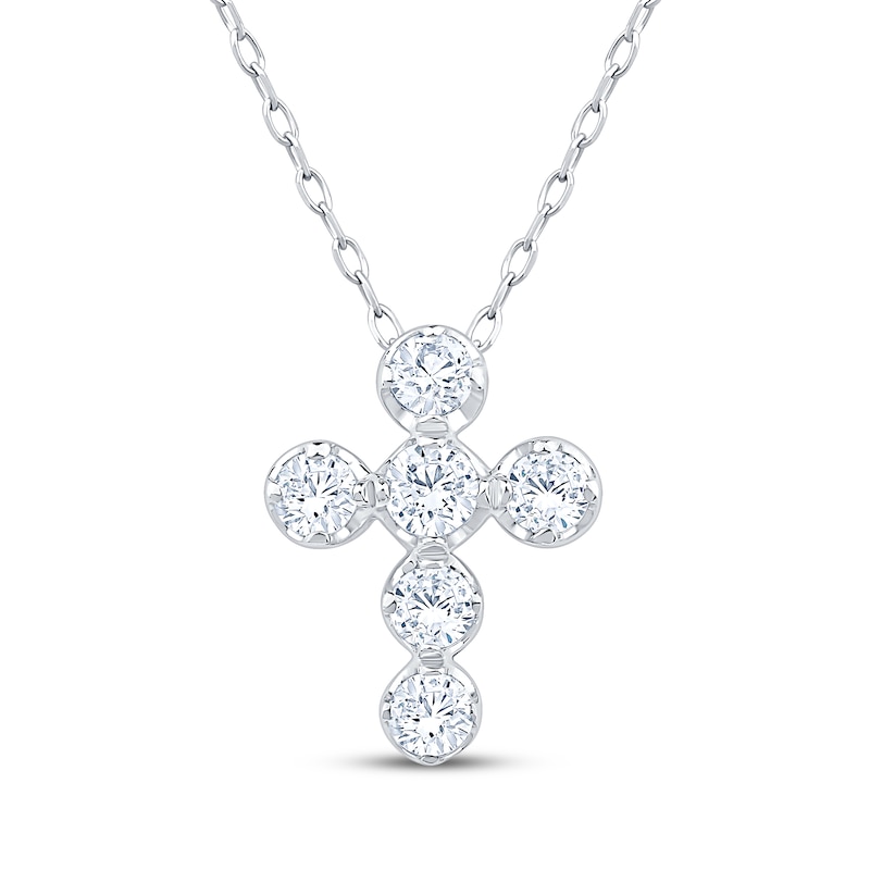 Main Image 1 of Adore Heirloom Certified Diamond Cross Necklace 1/4 ct tw Platinum 18"