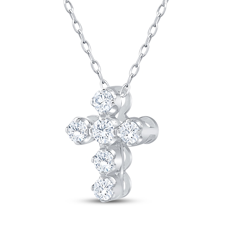 Main Image 2 of Adore Heirloom Certified Diamond Cross Necklace 1/4 ct tw Platinum 18"