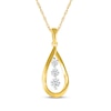 Thumbnail Image 1 of Diamond Graduated Teardrop Frame Necklace 1/4 ct tw 10K Yellow Gold 18"