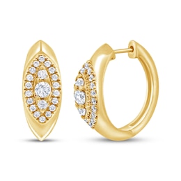 Lab-Grown Diamond Hoop Earrings 1/2 ct tw 24K Yellow Gold Vermeil Sterling Silver