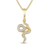Thumbnail Image 1 of Men's Lab-Grown Diamond Snake Necklace 1/4 ct tw 24K Yellow Gold Vermeil Sterling Silver 22"