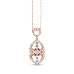 Le Vian Baguette & Round-Cut Diamond Necklace 1 ct tw 14K Strawberry Gold 18"
