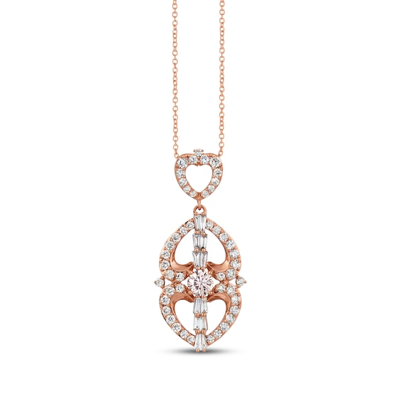 Le Vian Baguette & Round-Cut Diamond Necklace 1 ct tw 14K Strawberry Gold 18"