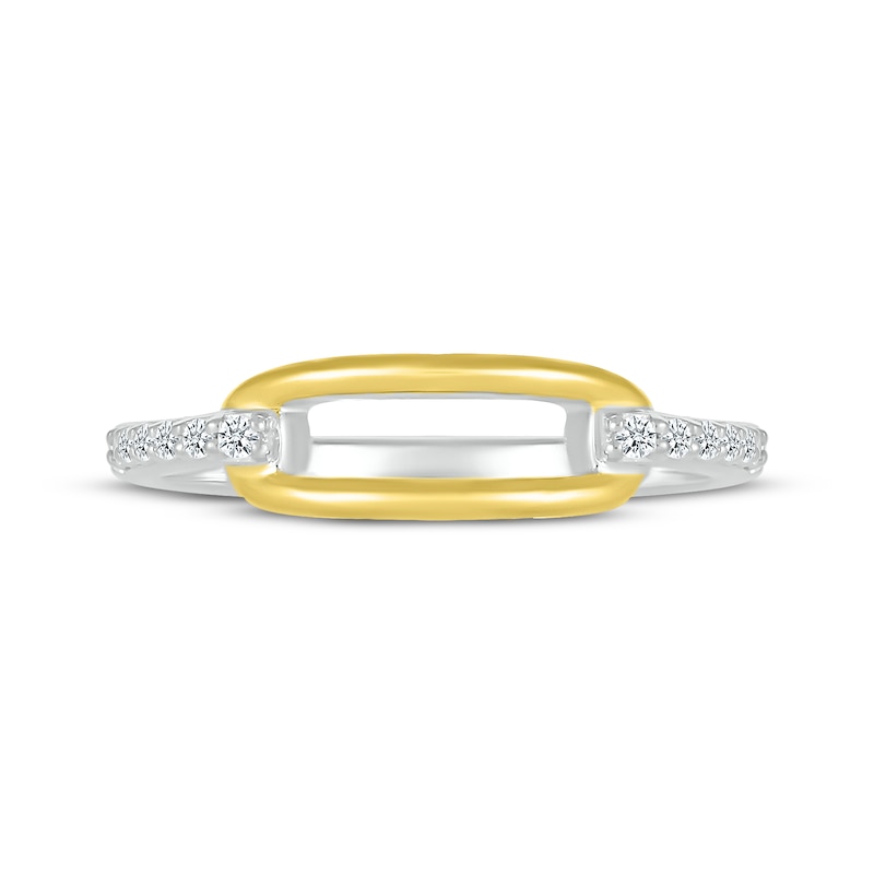 Main Image 3 of Diamond Link Fashion Ring 1/10 ct tw Sterling Silver & 10K Yellow Gold