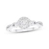 Thumbnail Image 1 of Adore Round-Cut Diamond Halo Engagement Ring 1/6 ct tw 10K White Gold