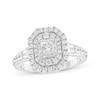 Thumbnail Image 1 of Adore Princess-Cut Diamond Double Halo Engagement Ring 1 ct tw 10K White Gold