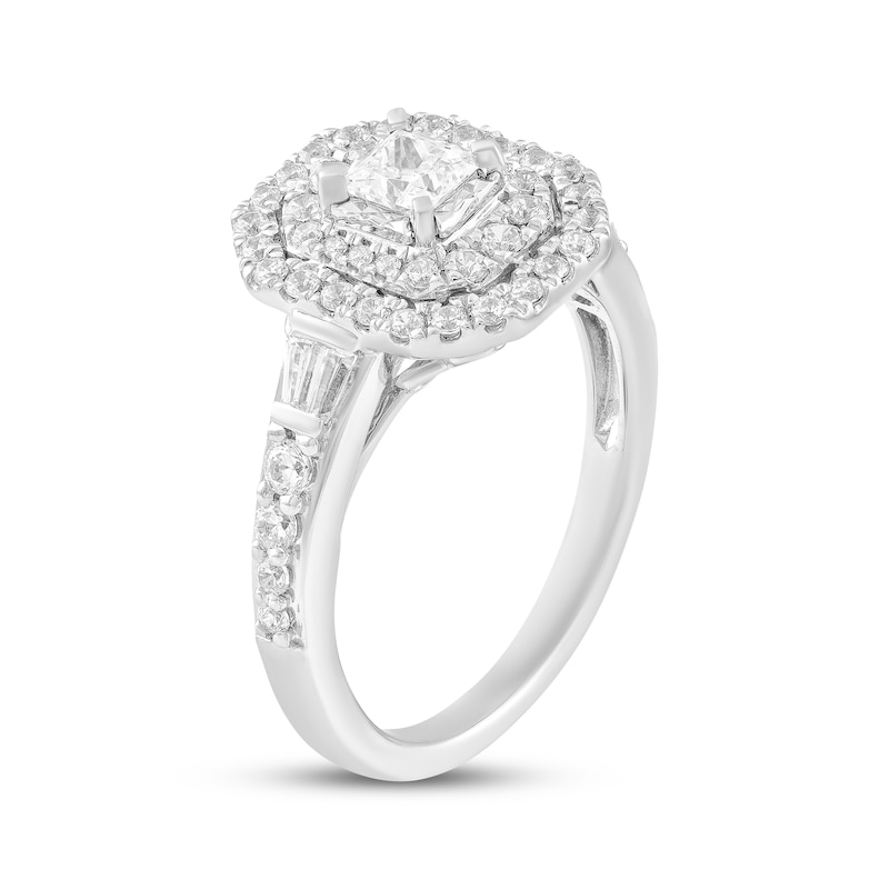 Main Image 2 of Adore Princess-Cut Diamond Double Halo Engagement Ring 1 ct tw 10K White Gold