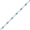 Thumbnail Image 2 of Oval-Cut Swiss Blue Topaz Paperclip Chain Bracelet Sterling Silver 7.25"