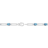Thumbnail Image 3 of Oval-Cut Swiss Blue Topaz Paperclip Chain Bracelet Sterling Silver 7.25"