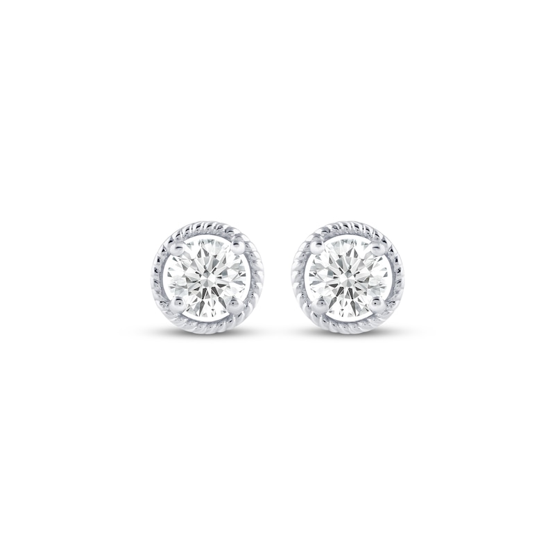 Main Image 2 of KAY Lab-Grown Diamonds Round-Cut Solitaire Stud Earrings 1/4 ct tw 10K White Gold (F/VS2)