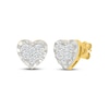 Thumbnail Image 1 of KAY Lab-Grown Diamonds Heart-Shaped Stud Earrings 1/2 ct tw 24K Yellow Gold Vermeil Sterling Silver