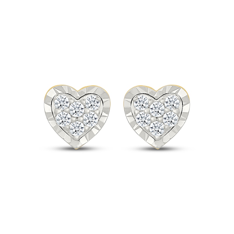 Main Image 2 of KAY Lab-Grown Diamonds Heart-Shaped Stud Earrings 1/2 ct tw 24K Yellow Gold Vermeil Sterling Silver