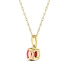 Thumbnail Image 3 of Lab-Created Ruby Solitaire Necklace 10K Yellow Gold 18"