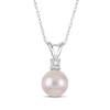 Thumbnail Image 1 of Cultured Pearl & White Topaz Necklace Sterling Silver 18"