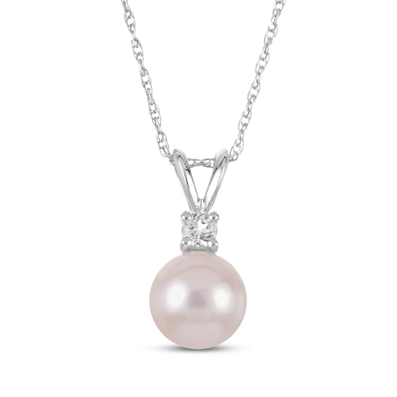 Cultured Pearl & White Topaz Necklace Sterling Silver 18"