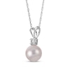 Thumbnail Image 2 of Cultured Pearl & White Topaz Necklace Sterling Silver 18"