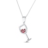 Thumbnail Image 3 of Lab-Created Ruby & White Lab-Created Sapphire Wine Glass Necklace Sterling Silver 18"