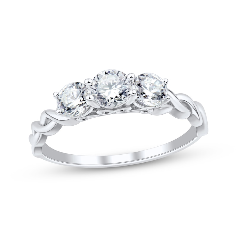 Main Image 1 of Adore Round-Cut Diamond Three-Stone Engagement Ring 1 ct tw 14K White Gold