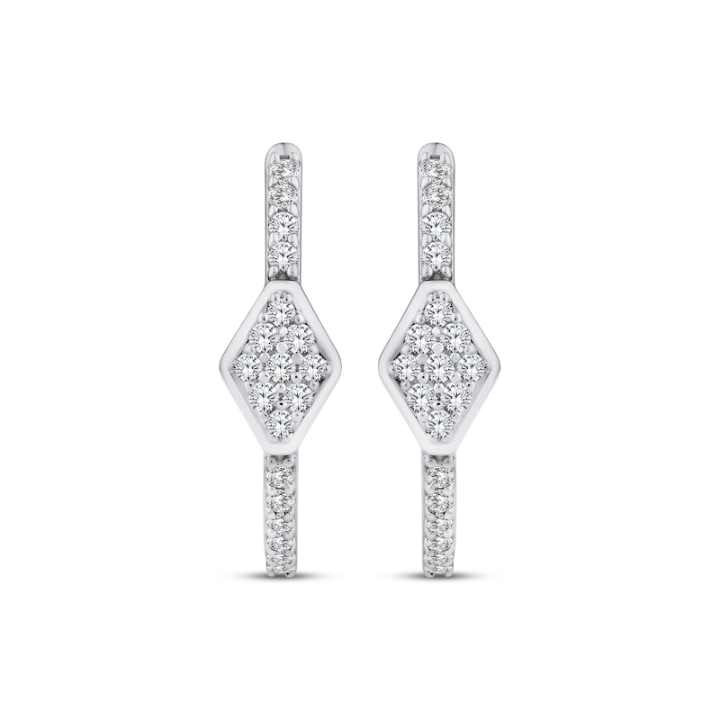 Main Image 2 of KAY Lab-Grown Diamonds Hoop Earrings 1/4 ct tw Sterling Silver