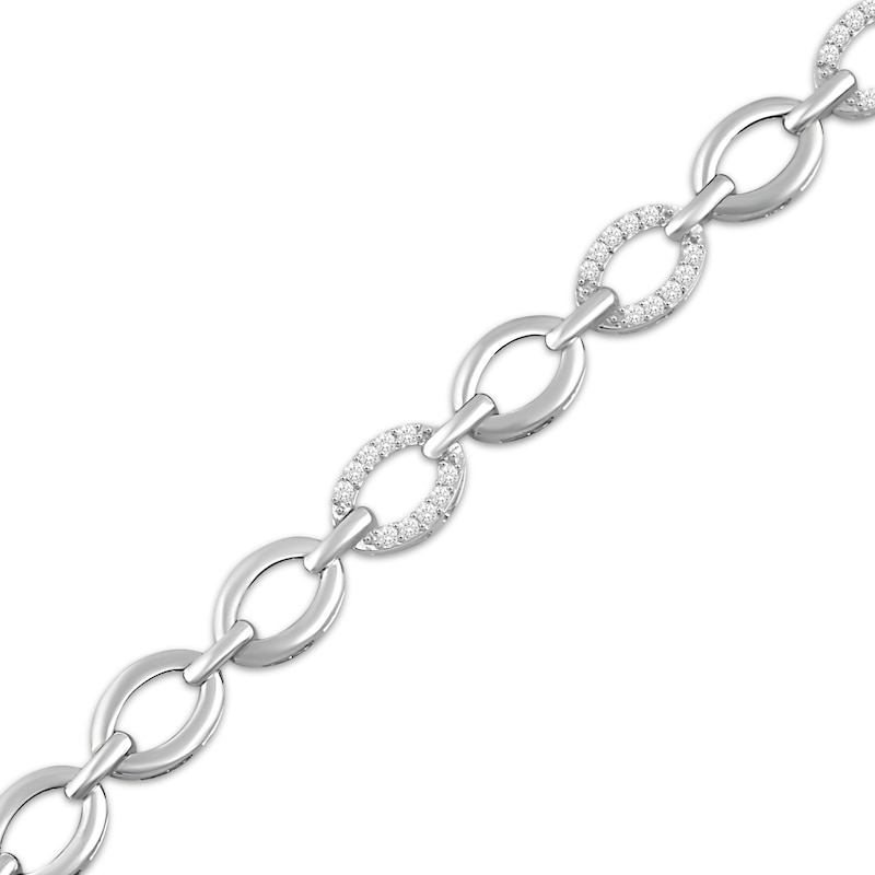 Main Image 2 of KAY Lab-Grown Diamonds Alternating Oval Link Bracelet 1/2 ct tw Sterling Silver 7.25"
