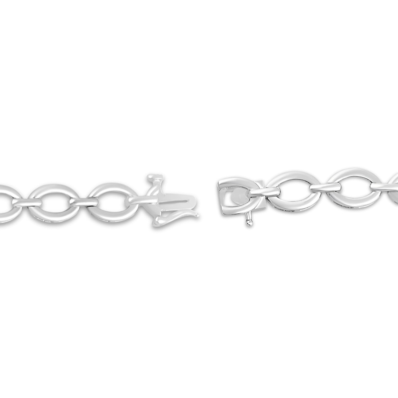 Main Image 3 of KAY Lab-Grown Diamonds Alternating Oval Link Bracelet 1/2 ct tw Sterling Silver 7.25"