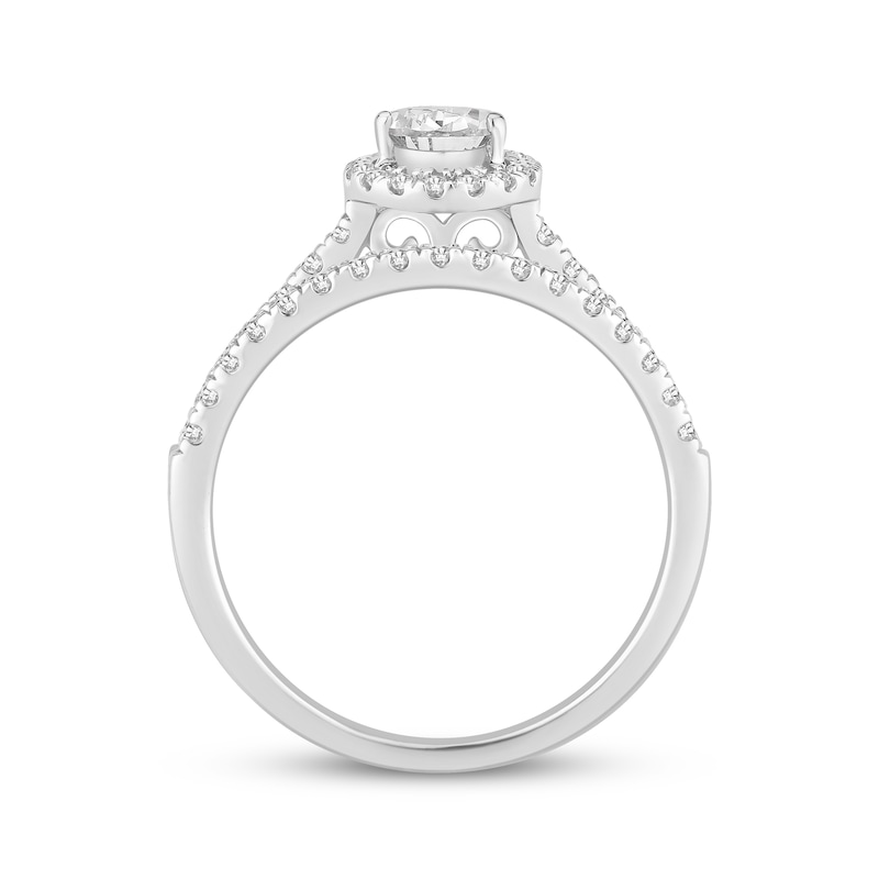 Main Image 3 of Adore Pear-Shaped Diamond Halo Bridal Set 1 ct tw 10K White Gold