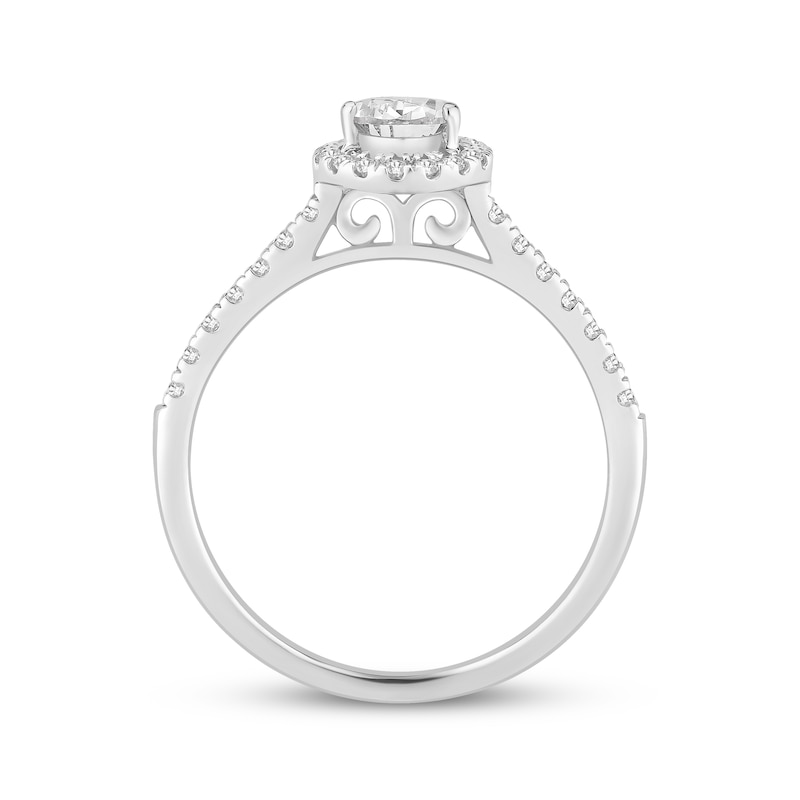 Main Image 6 of Adore Pear-Shaped Diamond Halo Bridal Set 1 ct tw 10K White Gold