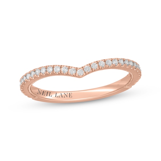 Neil Lane Diamond Chevron Wedding Band 1/4 ct tw 14K Rose Gold