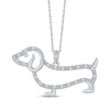 Thumbnail Image 1 of Diamond Dachshund Necklace 1/10 ct tw 10K White Gold 18"