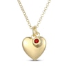 Thumbnail Image 3 of Garnet & Puff Heart Charm Toggle Necklace 24K Yellow Gold Vermeil Sterling Silver 18"